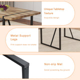 MUUOKY Dining Table Set for 4, Modern 55'' Wood Dinette Table Set for 4 with Fabric Dining Chairs,Table and Chairs Set of 4,Ideal for Kitchen Dining Room