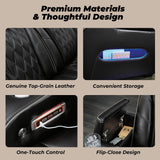 Signature Design by Ashley Boyington Contemporary Leather Match Power Reclining Sofa with USB Charging Ports, LED Lights and Adjustable Headrest, Light Gray