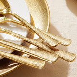 KINGSTONE Hammered Silverware Set, Flatware Set, 18/10 Stainless Steel Premium Cutlery with Unique Ripple Handles Design Mirror Polished - Dishwasher Safe (40-Piece)