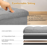 Storage Ottoman with Extra Thick Foam Padded Seat, Foldable Foot Rest Stool with Linen Fabric, 43L Ottoman with Storage Bench for Bedroom Living Room, Holds Up to 300lbs, 17x13x13in, Dark Gray