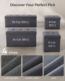 SONGMICS MAZIE Collection - 43 Inches Folding Storage Ottoman Bench, Ottoman with Storage, Foot Rest Stool, Load 660 lb, for Living Room, Synthetic Leather, Black ULSF701