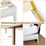 Bme Vivian 14 Inch Deluxe Bed Frame with Headboard, Rustic & Scandinavian Style with Solid Acacia Wood, No Box Spring Needed, 12 Strong Wood Slat Support, Easy Assembly, King, Rustic Golden Brown