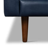 POLY & BARK Napa 72" Apartment Sofa – Italian-Tanned Full-Grain Pure-Aniline or Semi-Aniline Leather, Feather-Down Cushioning, Kiln-Dried Solid Wood Frame, Walnut Legs - Cognac Tan