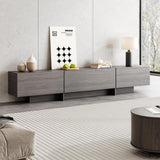 UKAOCAI 86.61'' Tambour TV Stand for 55-85 Inch, Modern Entertainment Center with Large Storage Cabinet & Open Shelves, TV Console with Sliding Doors for Living Room, Bedroom, Natural