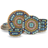 vancasso 24 Pieces Dinnerware Sets, Plates and Bowls Set, Porcelain Dishes Set for 6, Microwave and Dishwasher Safe, Scratch Resistant, Bohemian Style Dining Ware Service for 6, Series SIMI