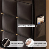 YITAHOME King Size Bed Frame with 3 Storage Drawers and RGB LED Lights, Velvet Upholstered Bed with Charging Station and Storage Headboard, No Box Spring Needed, Easy Assembly, Noise-Free, Grey