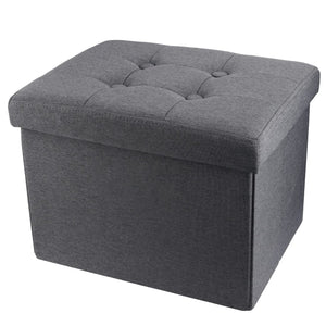 ALASDO Storage Ottoman Footrest Stool Small Ottoman with Storage Foldable Ottomans Foot Rest Footstool Bench for Living Room 17x13x13inches Grey