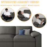 EASE MOOSE Leather Sectional Couch, Oversized Modular Sectional Sofas, Wide Deep Seat Modular Couch, Scratch Resistant Faux Leather Material, L Shaped Sofa for Big Spaces,Beige