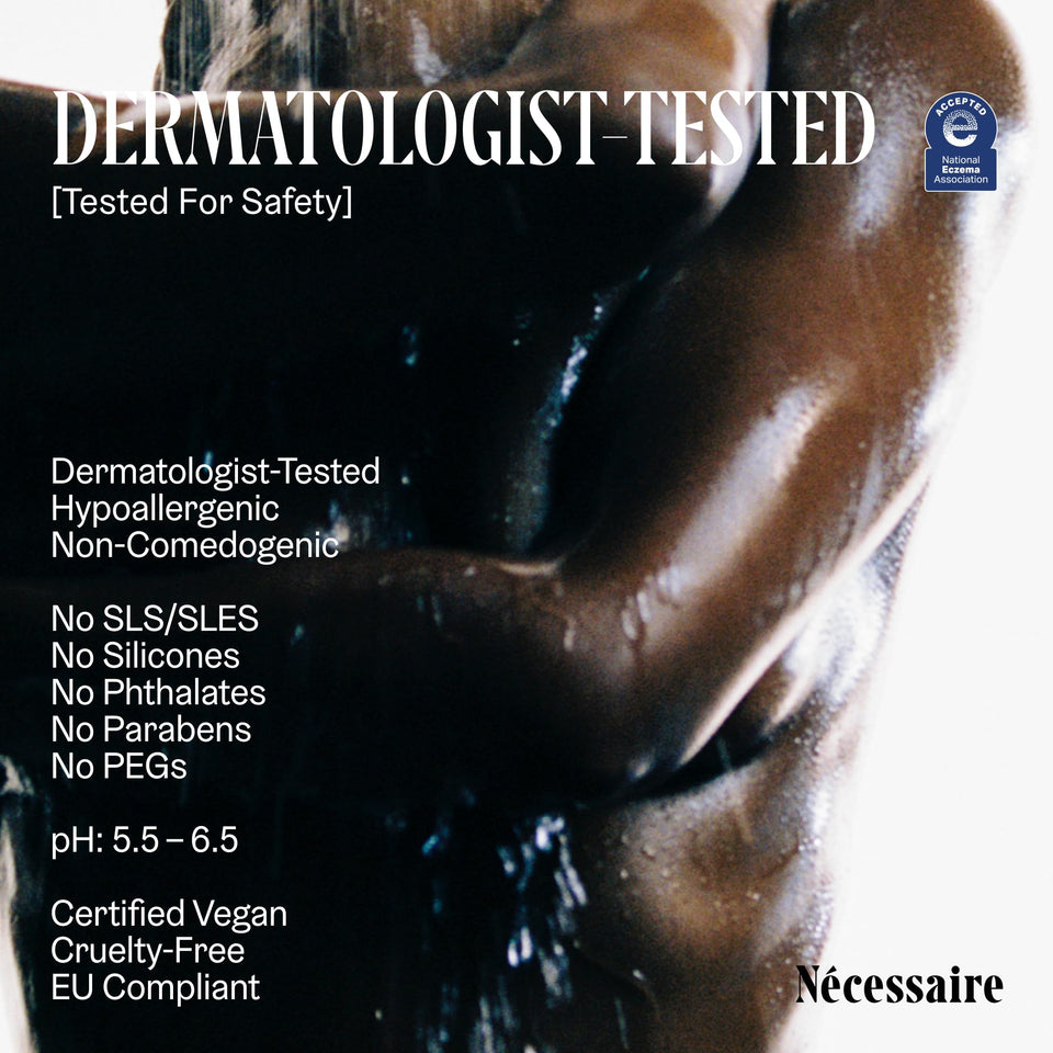 Nécessaire The Body Wash Eucalyptus — Multi-Oil Shower Gel Cleanser for Women + Men — Non-Comedogenic Body Wash with Niacinamide. 500ml/16.9 fl oz