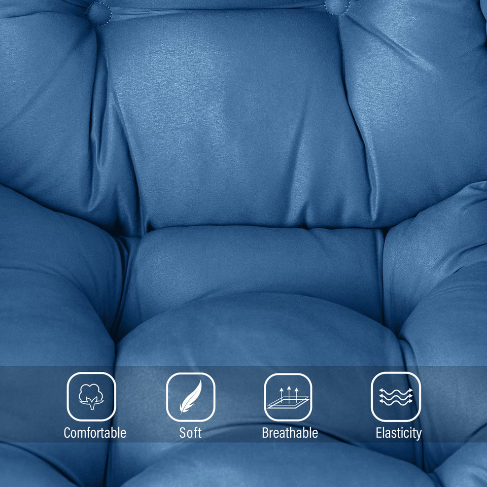 Welnow Lazy Chair with Ottoman, Modern Lounge Accent Chair with Armrests and a Side Pocket, Leisure Sofa Armchair, Reading Armchair with Footrest for Small Space, Dark Grey