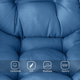 Welnow Lazy Chair with Ottoman, Modern Lounge Accent Chair with Armrests and a Side Pocket, Leisure Sofa Armchair, Reading Armchair with Footrest for Small Space, Dark Grey