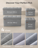 SONGMICS MAZIE Collection - 43 Inches Folding Storage Ottoman Bench, Ottoman Foot Rest, End of Bed Bench, Storage Chest, Load 660 lb, for Living Room, Bedroom, Entryway, Dark Gray ULSF77K
