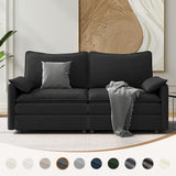 Vesgantti 142" U Shaped Sectional Couch, Comfy Cloud Modular Sectional Sofa with 2 Ottoman Deep Seat Chenille Modern Cloud Sofa, Modular Sofas for Living Room, Bedroom and Apartment, Beige