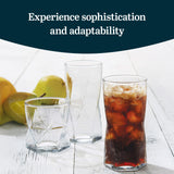 Libbey Ascent Tumbler and Rocks Drinking Glasses Set of 16, Glass Drinking Glasses with Curvature, Versatile Glassware Set for Parties and More