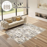 Area Rugs for Living Room: 12x15 Abstract Washable Rug Modern Neutral Large Soft Stain Resistant Non-Slip Backing Machine Table for Bedroom Dining Room Indoor Home Office Carpet - Gold Brown