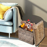 ALASDO Storage Ottoman Footrest Stool Small Ottoman with Storage Foldable Ottomans Foot Rest Footstool Bench for Living Room 17x13x13inches Grey