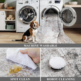 12x15 Area Rug for Living Room – Large Modern Neutral Abstract Thin Washable Carpet, Soft Low Pile Non-Slip Stain-Resistant for Bedroom Dining Room Home Office (Beige Grey)