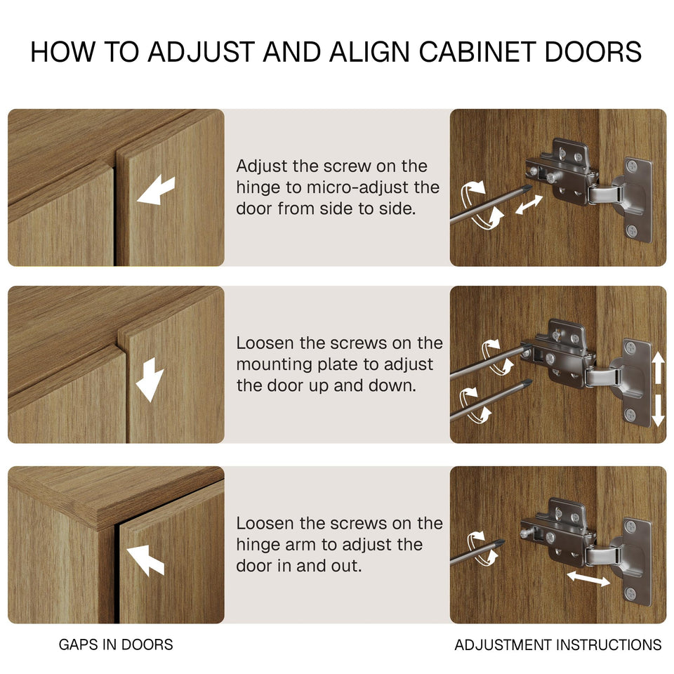 BELLEZE 65 Inch Fluted Buffet Cabinet with Storage, Symmetrical Arc Accent Sideboard Large Console Table for Dining Room, Kitchen, and Living Room (Caramel Brown)