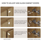 BELLEZE 65 Inch Fluted Buffet Cabinet with Storage, Symmetrical Arc Accent Sideboard Large Console Table for Dining Room, Kitchen, and Living Room (Caramel Brown)