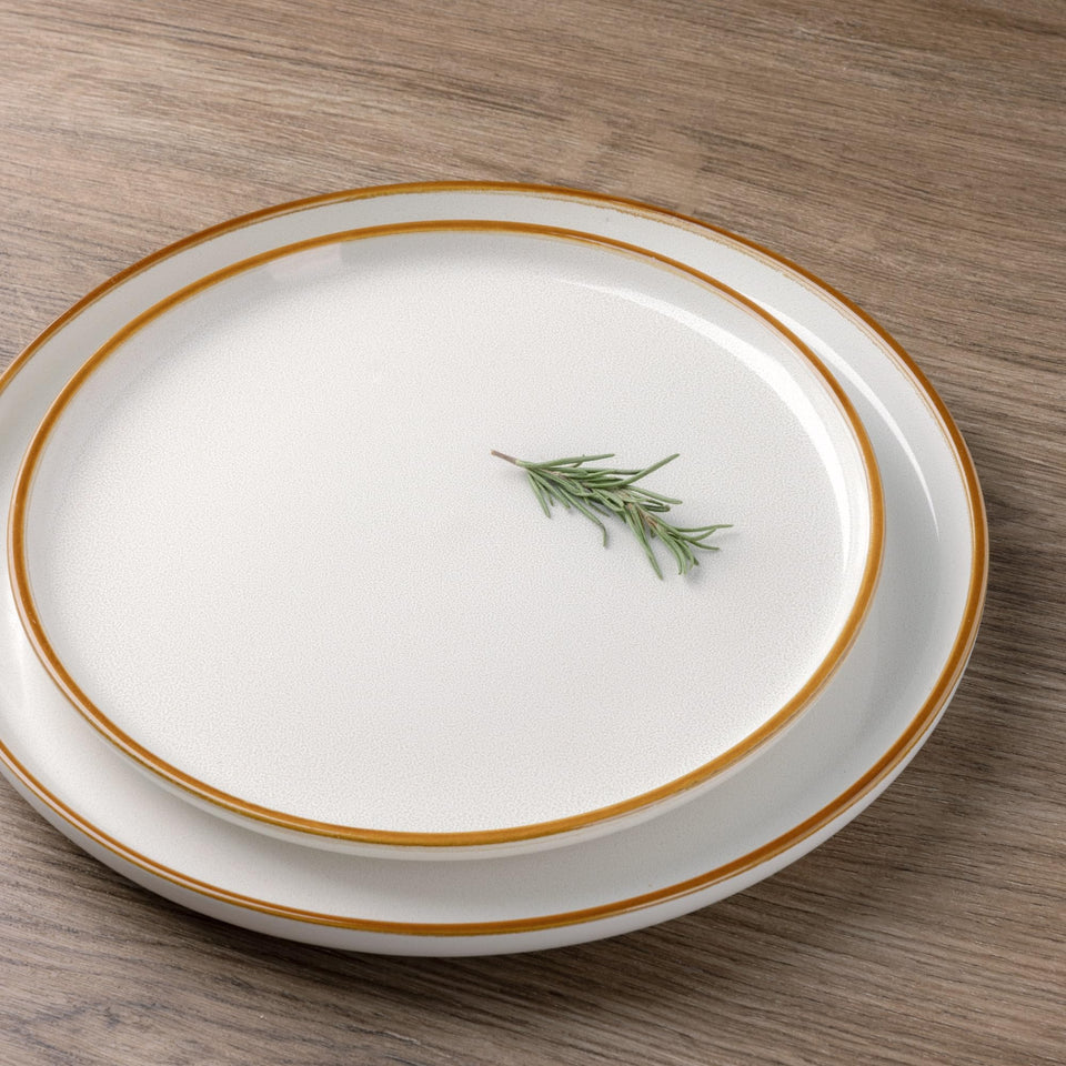 GBHOME Ceramic Dinnerware Sets for 8, 24 Pieces Stoneware Plates and Bowls Sets, Scratch Resistant Dishes, Dishwasher & Microwave Safe, Reactive Glaze-Green Wheat