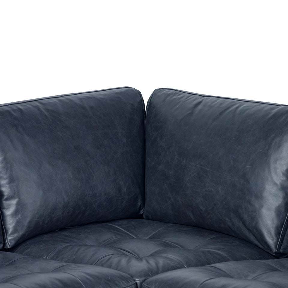 POLY & BARK Napa 72" Apartment Sofa – Italian-Tanned Full-Grain Pure-Aniline or Semi-Aniline Leather, Feather-Down Cushioning, Kiln-Dried Solid Wood Frame, Walnut Legs - Cognac Tan