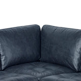 POLY & BARK Napa 72" Apartment Sofa – Italian-Tanned Full-Grain Pure-Aniline or Semi-Aniline Leather, Feather-Down Cushioning, Kiln-Dried Solid Wood Frame, Walnut Legs - Cognac Tan