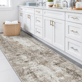 12x15 Area Rug for Living Room – Large Modern Neutral Abstract Thin Washable Carpet, Soft Low Pile Non-Slip Stain-Resistant for Bedroom Dining Room Home Office (Beige Grey)