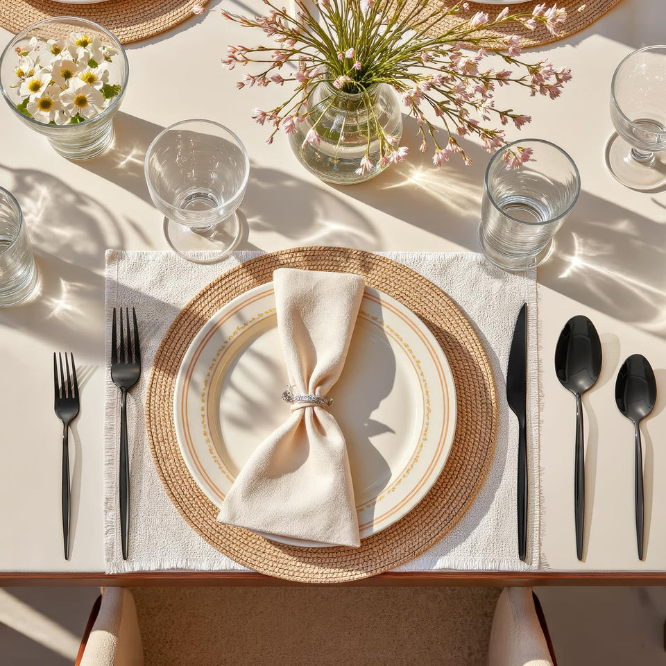 KINGSTONE Silverware Set, 60-Piece Flatware Set Cutlery Set Premium 18/10 Stainless Steel, Tableware Include Forks Knives Spoons for Home Kitchen Restaurant Wedding, Dishwasher Safe