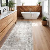 12x15 Area Rug for Living Room – Large Modern Neutral Abstract Thin Washable Carpet, Soft Low Pile Non-Slip Stain-Resistant for Bedroom Dining Room Home Office (Beige Grey)