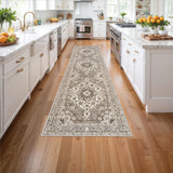 TOPRUUG Washable Oriental Area Rug - 12x15 Rugs for Living Room Soft Carpet for Bedroom Waterproof Floral Distressed Indoor Stain Resistant Non-Shedding Floor Carpets (Green, 12x15)