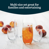 Libbey Ascent Tumbler and Rocks Drinking Glasses Set of 16, Glass Drinking Glasses with Curvature, Versatile Glassware Set for Parties and More