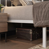 Allewie King Size Metal Platform Bed Frame with Victorian Style Wrought Iron-Art Headboard/Footboard, No Box Spring Required, Black