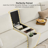 CHITA Oversized Modular Sectional Sofa, FSC Certified L Shaped Sectional Couches for Living Room, 112 inch Width,4 Seat Modular Sofa with Storage Ottoman, Linen