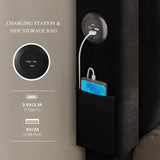 YITAHOME King Size Bed Frame with Adjustable Headboard, 4 Storage Drawers and RGB LED Lights, Velvet Upholstered Platform Bed with USB Ports, No Box Spring Needed, Fast Assembly, Noise-Free, Black