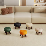 oakvivo 13in Small Foot Stool Ottoman, Round Faux Leather Foot Rest for Couch, Under Desk Pouf Footstool Footrest with Non-Skid Rubber Legs for Ling Room, Bedroom, 13''L x 13''W x 10.2''H, Green