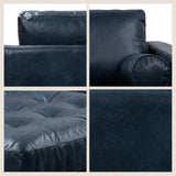 POLY & BARK Napa 72" Apartment Sofa – Italian-Tanned Full-Grain Pure-Aniline or Semi-Aniline Leather, Feather-Down Cushioning, Kiln-Dried Solid Wood Frame, Walnut Legs - Cognac Tan