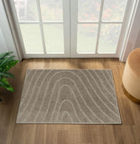 LUXE WEAVERS Modern Geometric Wave Cream 9x12 Area Rug