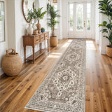 TOPRUUG Washable Oriental Area Rug - 12x15 Rugs for Living Room Soft Carpet for Bedroom Waterproof Floral Distressed Indoor Stain Resistant Non-Shedding Floor Carpets (Green, 12x15)