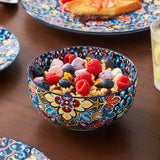 vancasso 24 Pieces Dinnerware Sets, Plates and Bowls Set, Porcelain Dishes Set for 6, Microwave and Dishwasher Safe, Scratch Resistant, Bohemian Style Dining Ware Service for 6, Series SIMI