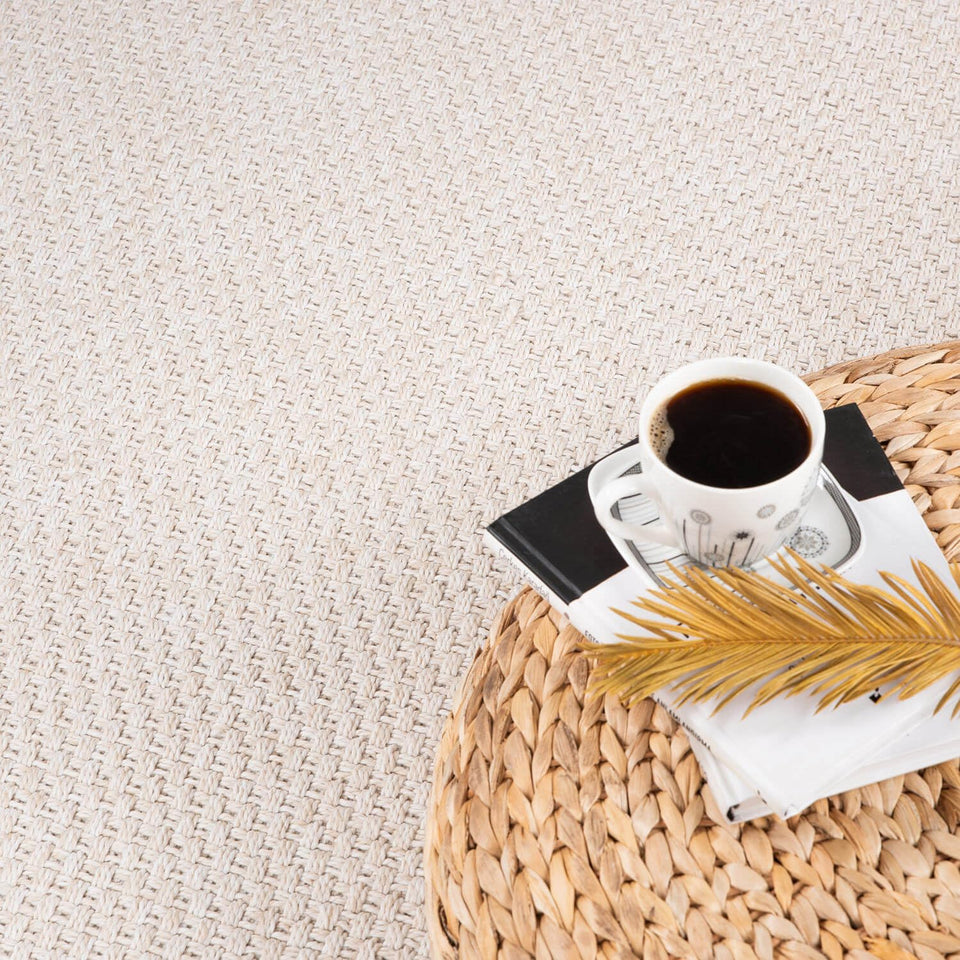 CAMILSON Easy Jute Rug 10x14, Indoor Outdoor Natural Color Fiber Area Rugs for Living Room Patio and Kitchen Rug, Sisal Boho Woven Design, Easy-Cleaning, Washable Outside Carpet Alfombras (10 x 14)