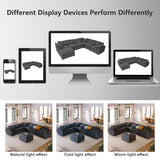 Tmsan 129.3" Oversized Modular Sectional Sofa, U Shaped Couch with Movable Ottoman, Large 7 Seat Corner Couches for Living Room, Spacious Space, Beige