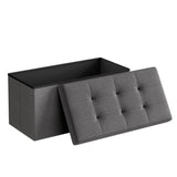 SONGMICS MAZIE Collection - 43 Inches Folding Storage Ottoman Bench, Ottoman Foot Rest, End of Bed Bench, Storage Chest, Load 660 lb, for Living Room, Bedroom, Entryway, Dark Gray ULSF77K