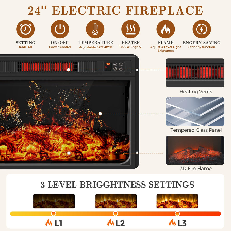 59'' Fireplace TV Stand with 3D Flame Electric Fireplace Heater, 34'' Tall Farmhouse TV Stand for 65 Inch TV, Entertainment Center TV Console with 2 Drawers, Sliding Barn Door for Living Room - White