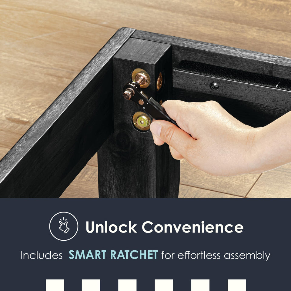 Mellow Naturalista Classic 12-Inch Solid Wood Platform Bed | Wooden Slats, No Box Spring Needed, Easy Assembly | Full, Espresso