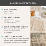 Neutral Living Room Rug - 10x14 Farmhouse Beige Brown Large Area Rug for Dining Room, Bedroom, Low Pile Lightweight Washable