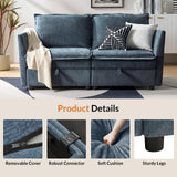 HULALA HOME 127'' Modular Sectional Sofa, Oversized U Shaped Couch with Storage Ottoman, Comfy Chenille Sofa with Deep Seat, 6 Seat Convertible Couches for Living Room, Beige