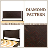 Bme Vivian 14 Inch Deluxe Bed Frame with Headboard, Rustic & Scandinavian Style with Solid Acacia Wood, No Box Spring Needed, 12 Strong Wood Slat Support, Easy Assembly, King, Rustic Golden Brown