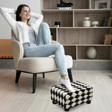 CAROLMADE Small Foot Stool Ottoman Footstool with Legs Under Desk Footrest for Living Room Bedroom and Office, Soft Ivory White