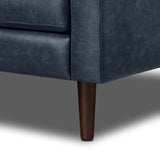 POLY & BARK Napa 72" Apartment Sofa – Italian-Tanned Full-Grain Pure-Aniline or Semi-Aniline Leather, Feather-Down Cushioning, Kiln-Dried Solid Wood Frame, Walnut Legs - Cognac Tan