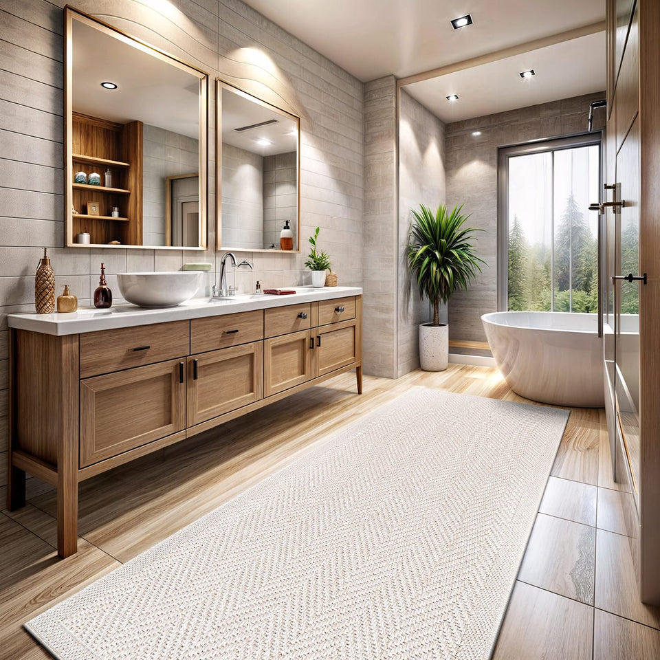 CAMILSON Easy Jute Rug 10x14, Indoor Outdoor Natural Color Fiber Area Rugs for Living Room Patio and Kitchen Rug, Sisal Boho Woven Design, Easy-Cleaning, Washable Outside Carpet Alfombras (10 x 14)